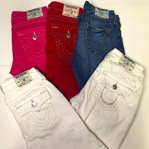 5 pairs True Religion Jeans